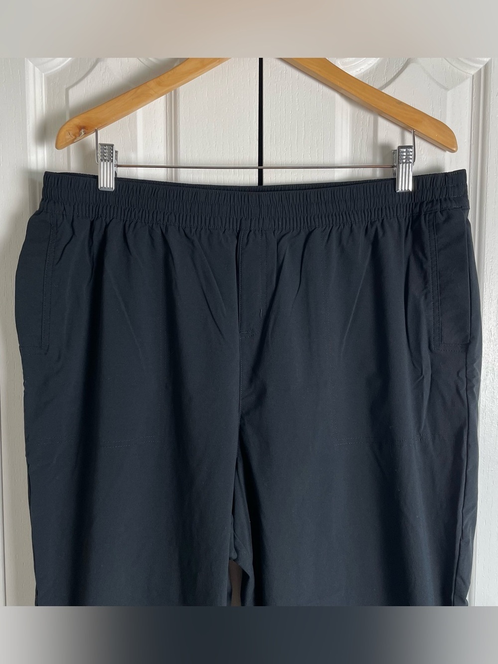 Columbia Pull On Hiking Pants Women’s XL Black Cinch Ankle Nylon Tech Elastic - Picture 2 of 15